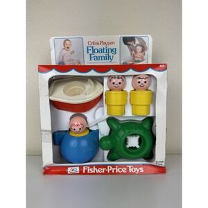 Vintage 1975 Fisher Price Little People Floating Family #411 Toy Complete w/ Box